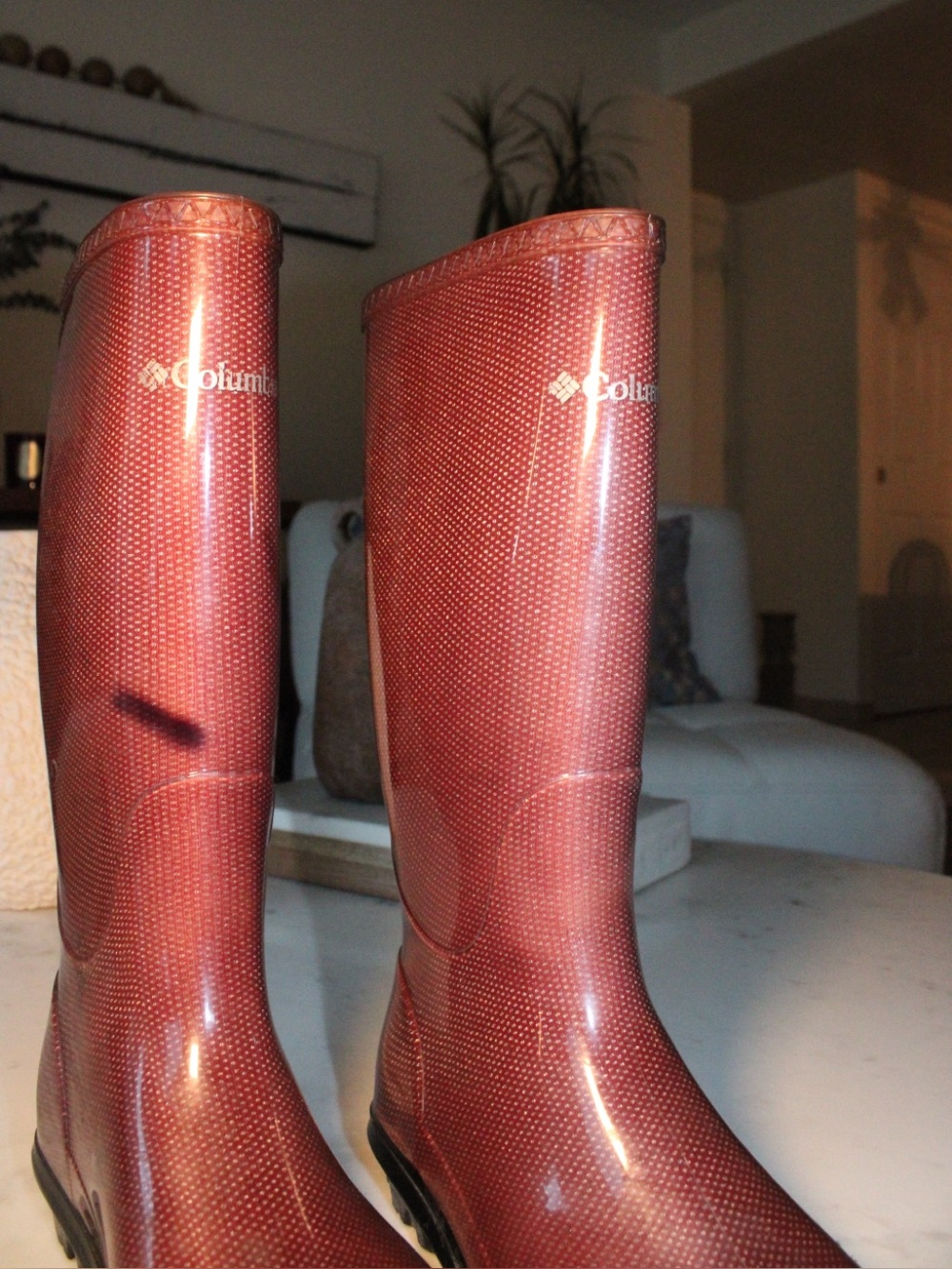 Columbia Women's Metallic Red Tall Waterproof Rain Boots